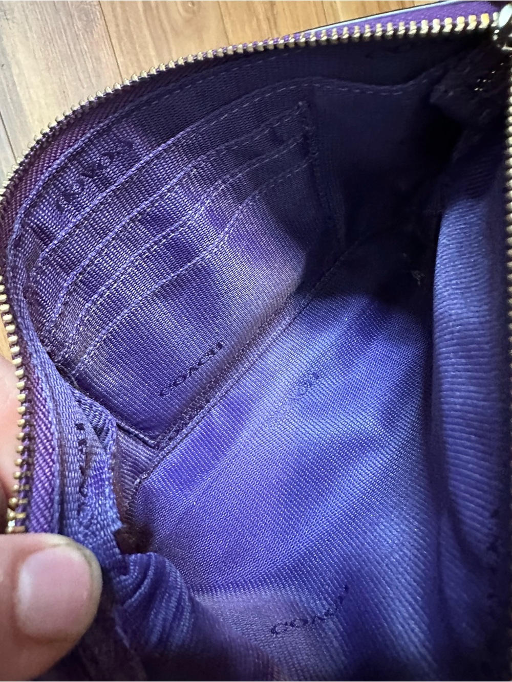 Coach Purple Crossbody Bag with Gold Chain Strap - Picture 7 of 10